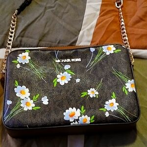 Michael Kors Floral Crossbody Bag - Brown